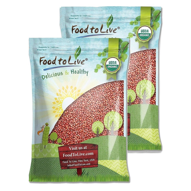 Food To Live Organic Adzuki Beans, 25 Pounds – Non-Gmo, Sproutable, Whole Raw Dried Azuki Beans (Red Mung Beans), Vegan, Kosher,