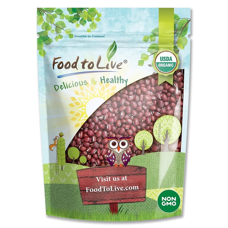 Food To Live Organic Adzuki Sprouting Beans, 8 Ounces – Whole Raw Dried Azuki Beans (Red Mung Beans), Non-Gmo, Kosher, And Vegan