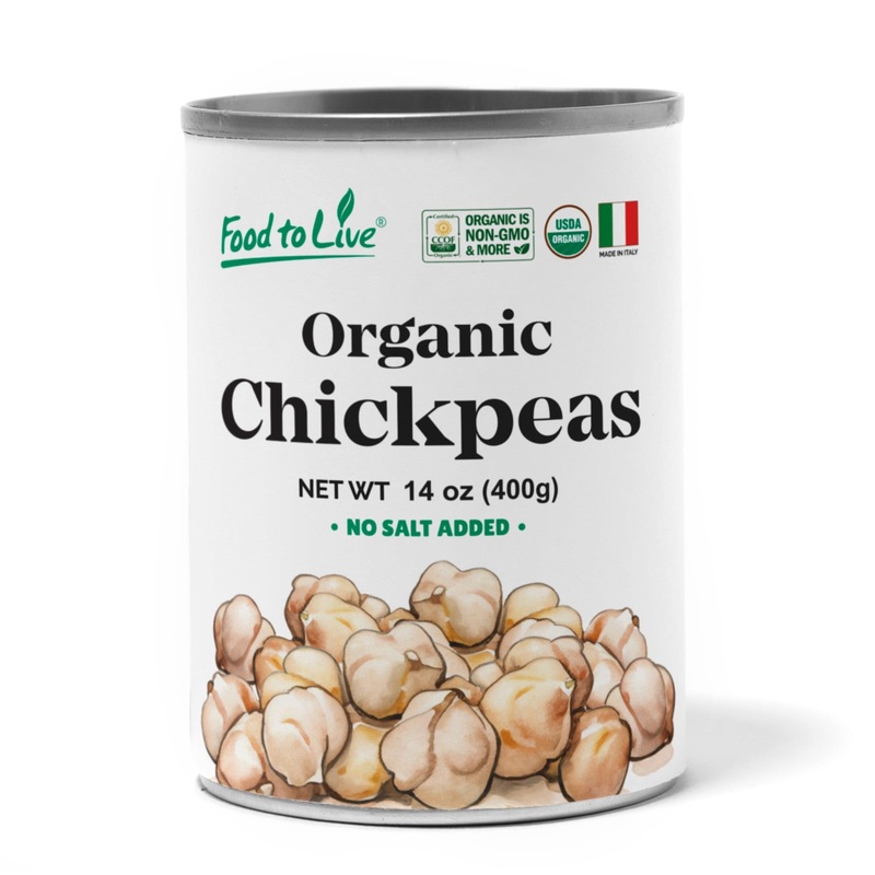 Food To Live Organic Canned Chickpeas, 14 Oz (Pack Of 1) – Unsalted Non-Gmo Garbanzo Beans. Vegan. Good Source Of Fiber And Prot