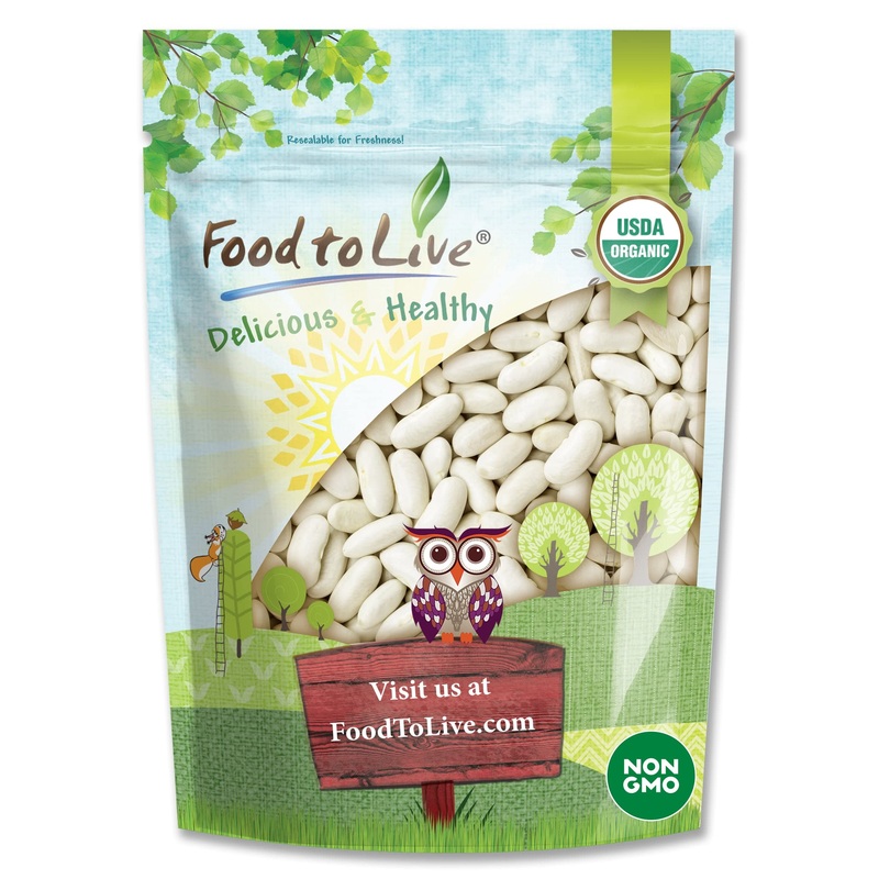 Food To Live Organic Cannellini Beans, 2 Pounds – Non-Gmo, Dried White Kidney Beans, Sproutable, Vegan, Kosher, Bulk. Pre-Soak N