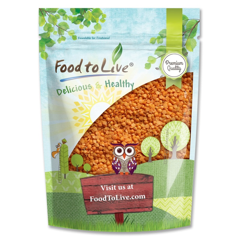 Food To Live Red Split Lentils, 4 Pounds – Masoor Dal, Dried, Vegan, Kosher, Bulk. Easy To Cook. No Soaking Required. Good Sourc