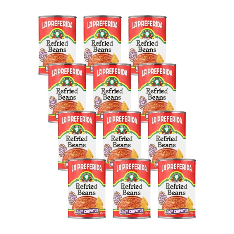 La Preferida Refried Beans, Spicy Chipotle, 16-Ounce (Pack Of 12)