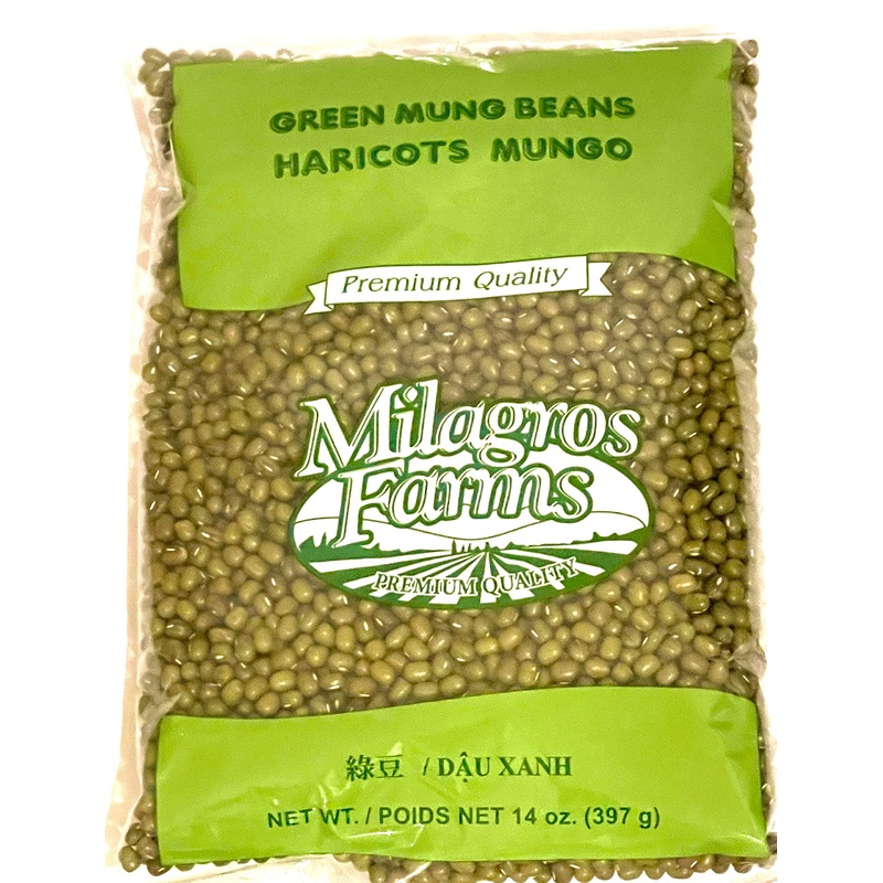 Milagros Farms Green Mung Beans 397 Grams (Mungo Beans) – 14Oz