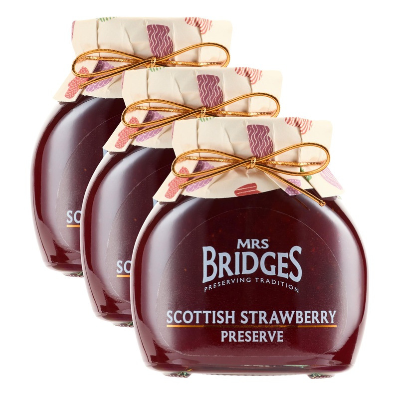 Mrs Bridges Strawberry Preserve, Made In Scotland, 12Oz Jar (Pack Of 3)