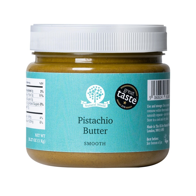 Nutural World – Smooth Pistachio Butter 35 Oz (1Kg) / 100% Pure Single Ingredient – Great Taste Award Winner
