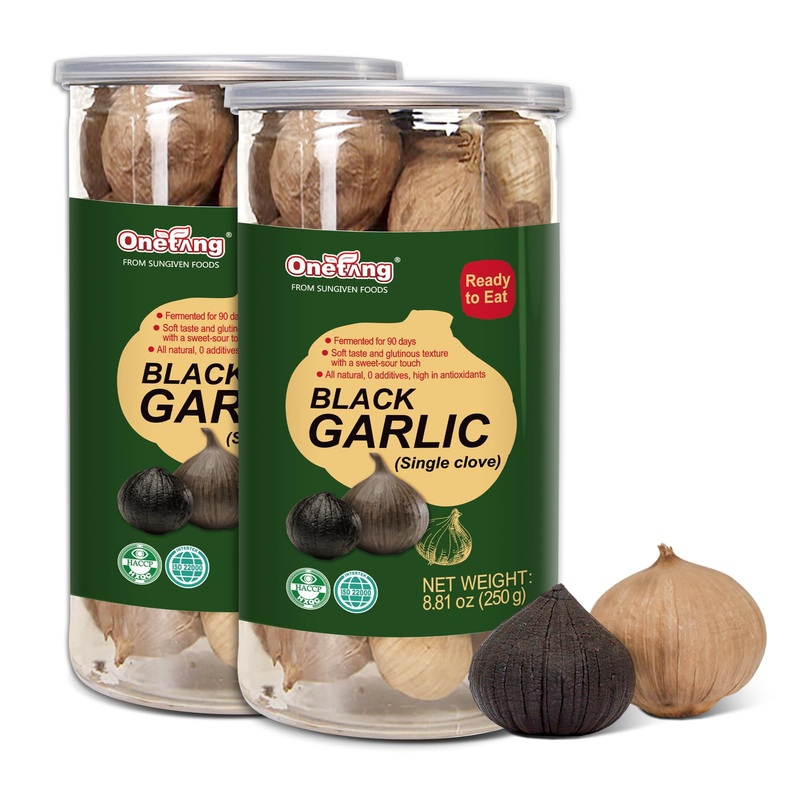 Onetang Black Garlic 250G, Whole Black Garlic Fermented For 90 Days, 0 Additives, High In Antioxidants 8.81 Oz(Pack Of 2)