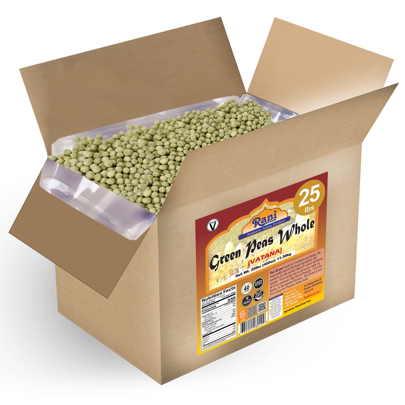 Rani Green Peas Whole, Dried (Vatana, Matar) 400Oz (25Lbs) 11.36Kg Bulk Box ~ All Natural | Vegan | Gluten Friendly | Product Of