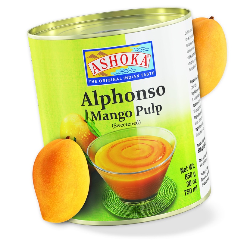 Ashoka Canned Mango Pulp, Premium Alphonso Mango Extract – Sweetened, Great For Making Shakes, Smoothies, Salads, And Baking, Ko