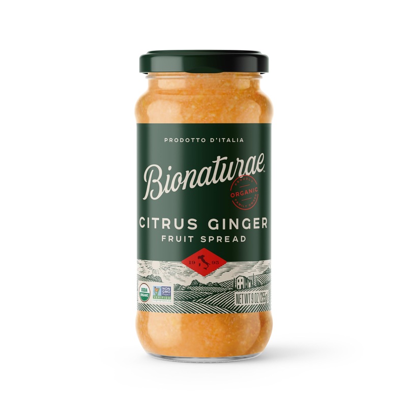 Bionaturae Organic Citrus Ginger Fruit Spread – Jelly Organic, Non-Gmo, Usda Certified, No Added Sugar, No Preservatives, Organi