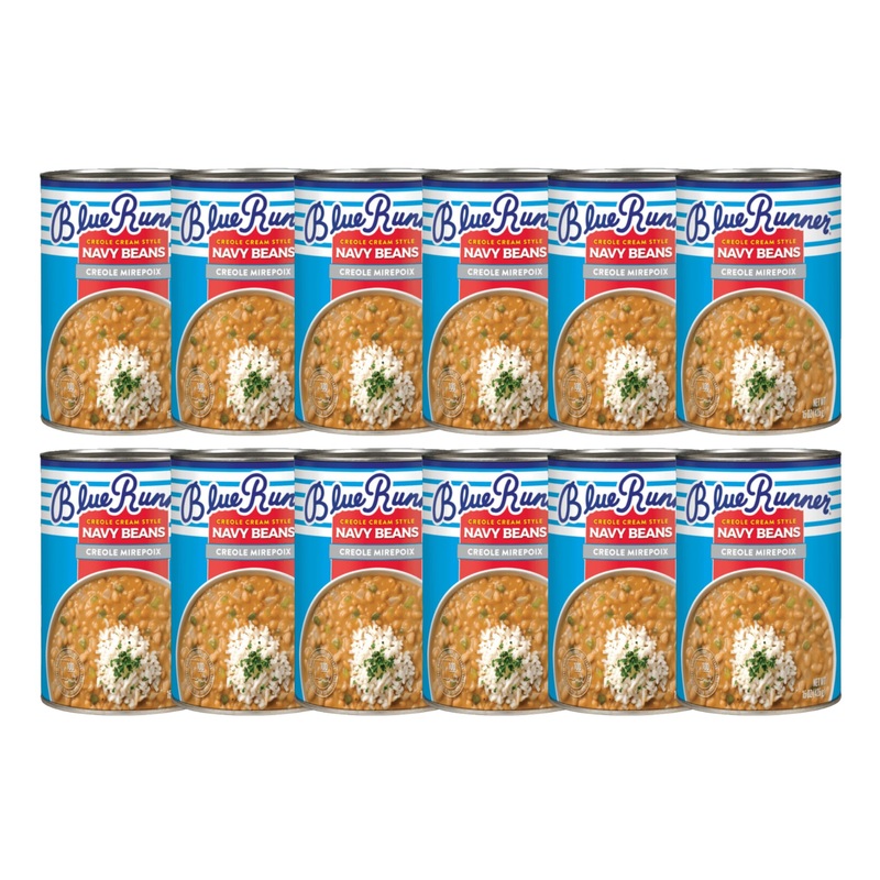Blue Runner Creole Cream Style Navy Beans With Creole Mirepoix, 15 Ounce (Pack Of 12)