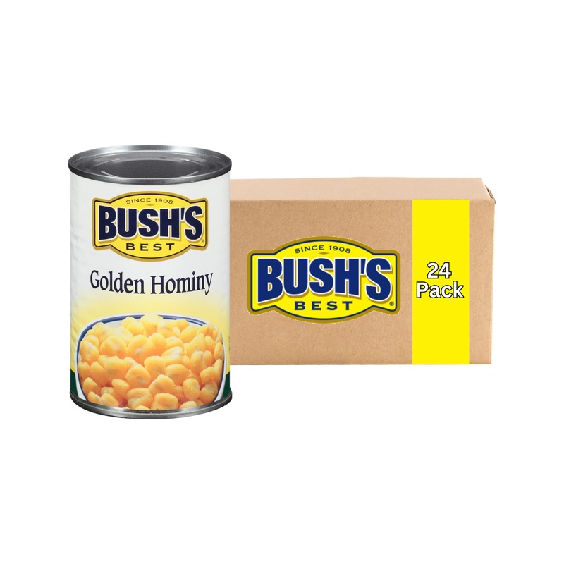 Bush’S Best, Golden Hominy, 15.5 Oz (Pack Of 24)