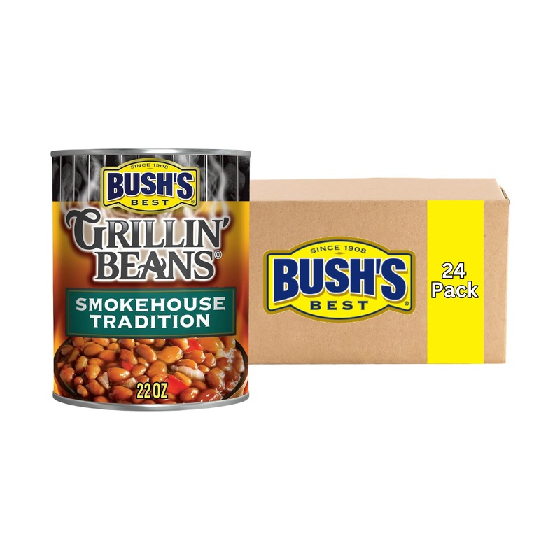 Bush’S Best, Grillin’ Beans – Smokehouse Tradition, 22 Oz (Pack Of 24)