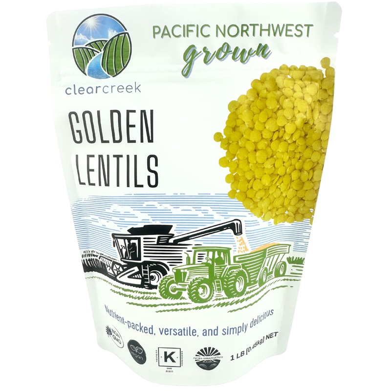 Certified Glyphosate Residue Free Yellow Lentils | 1 Lb | Non-Gmo | Vegan | Non-Irradiated (Will Sprout) | Kosher | Vegan | Grow