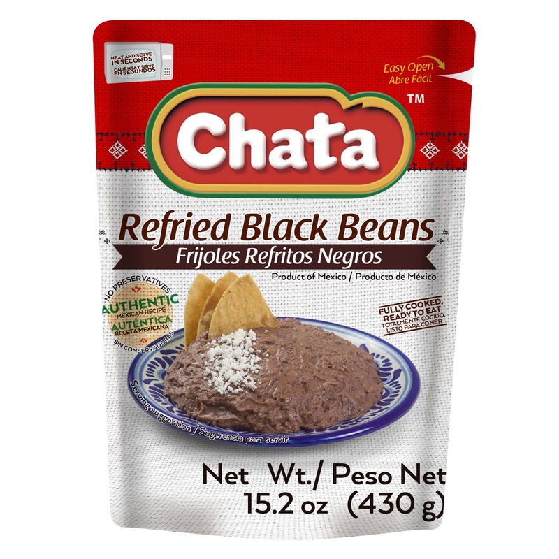 Chata Traditional Mexican Refried Black Beans, 15.2, Pack Of 12