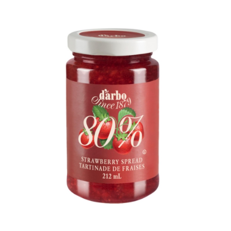 Darbo Strawberry Spread, 80% Fruit, All Natural, 40% Less Sugar – 8.81Oz