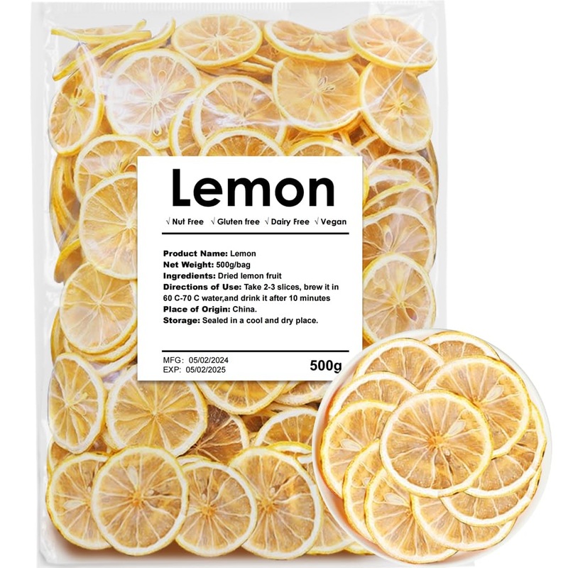 Dehydrated Dry Lemon For Cocktails, Dried Lemon 17.6Oz/500G, 100% Natural & No Additives, No Sugar Added (17.6 Oz)