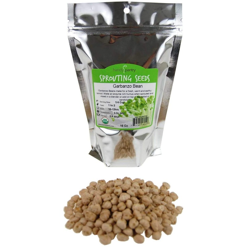 Dried Garbanzo Beans- Organic Sprouting Seeds – 1 Lbs – Handy Pantry Brand – Dry Garbonzo Bean / Seeds – For Planting, Gardening