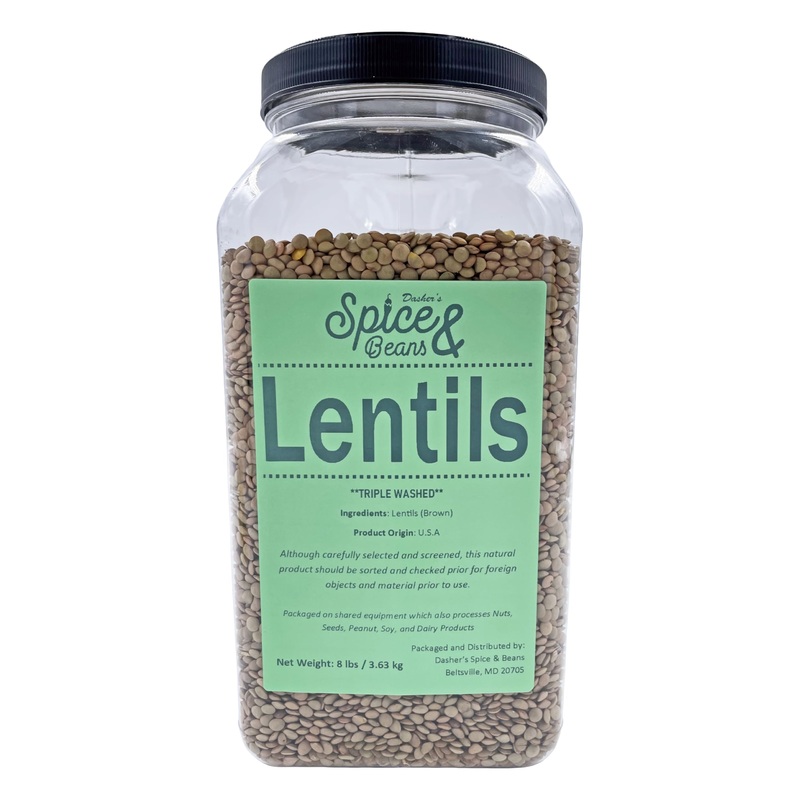 Dried Green Lentils Dasher’S Spice & Beans | Triple Washed | 8 Lbs.