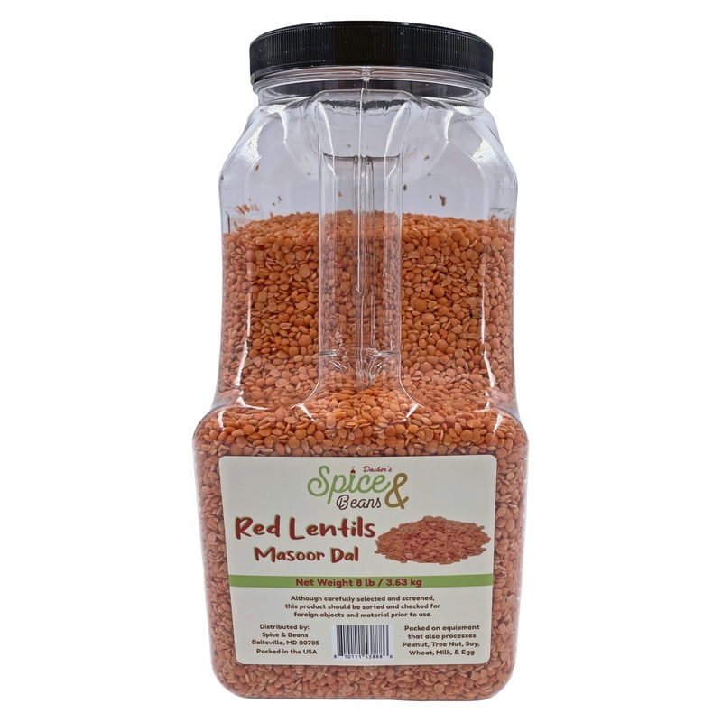 Dried Light Red Lentil Beans By Dasher’S Spice & Beans | Masoor Dal | 8 Lbs.