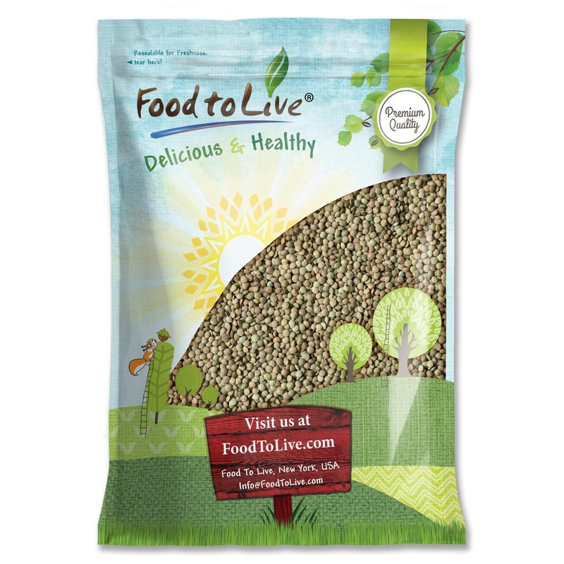 Food To Live – Whole Green Lentils, 10 Pounds Dried Raw Lentils, Sproutable, Kosher, Vegan. Rich In Dietary Fiber, And Protein.