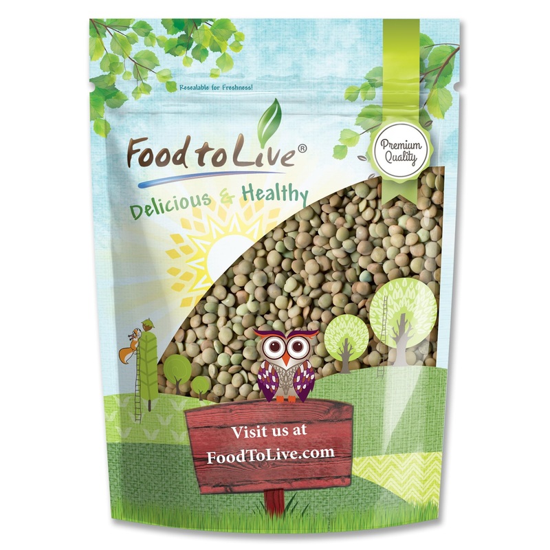 Food To Live – Whole Green Lentils, 5 Pounds Dried Raw Lentils, Sproutable, Kosher, Vegan. Rich In Dietary Fiber, And Protein. N