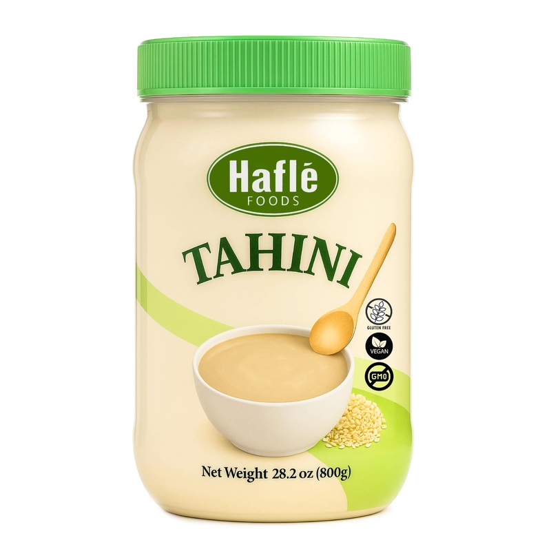 Hafle Tahini Paste For Hummas 28.2Oz (800G) – Jordanian Sesame Seed Paste, Ideal For Hummus, Baba Ganoush, Sauces & Dressings –