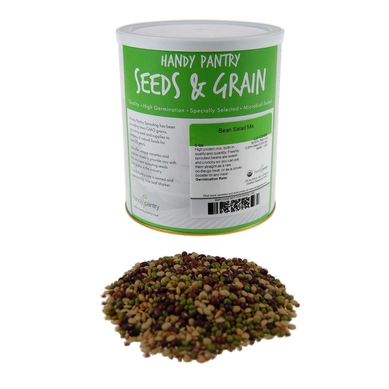 Handy Pantry Bean Salad Sprouting Seed Mix- Certified Organic- 5 Lbs Brand: Mix Of Bean Sprout Seeds: Adzuki, Mung Bean, Green L
