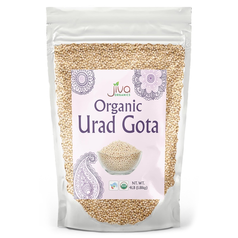Jiva Organics Urad Gota 4 Lb Large Bag (Whole Urid White) – Vegan, Non Gmo