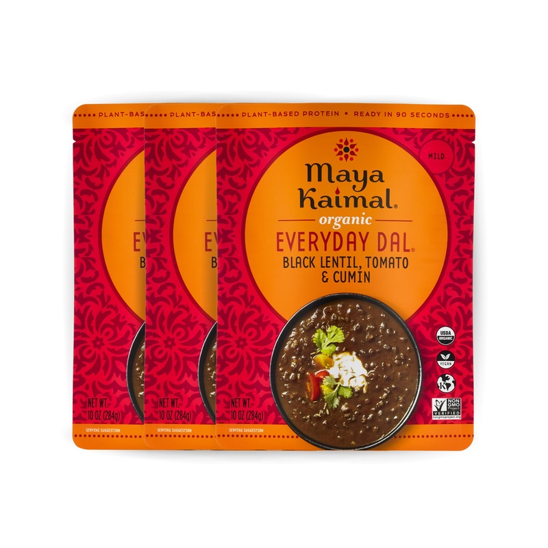 Maya Kaimal Organic Indian Foods | Black Lentil Everyday Dal | 10Oz (Pack Of 3) | Microwaveable, Ready To Eat, Fully Cooked With