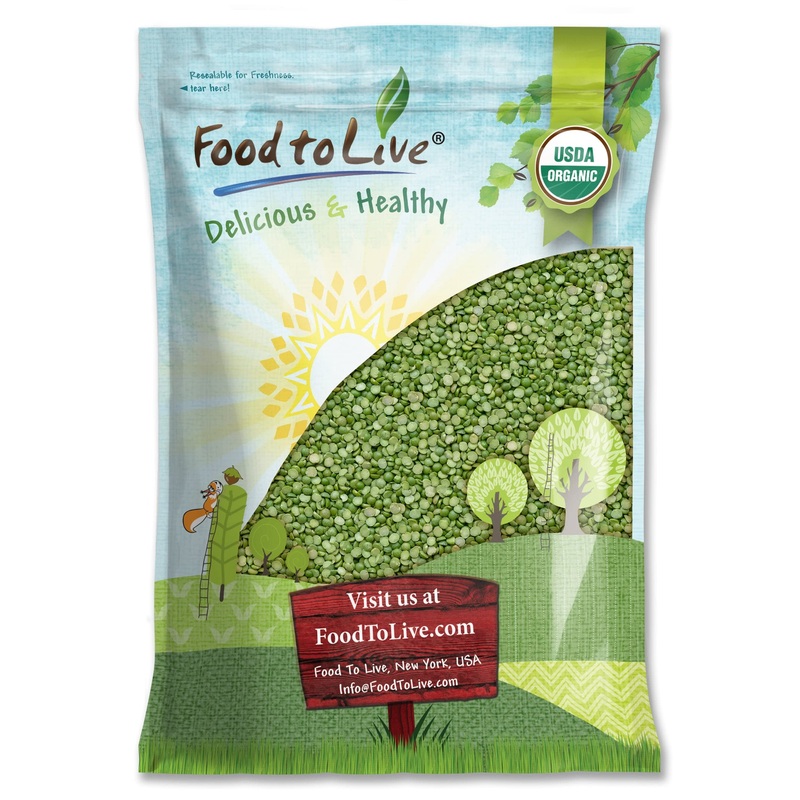 Organic Green Split Peas, 20 Pounds – Non-Gmo, Dried, Vegan, Kosher, Bulk. Easy To Cook. Great Source Of Protein, Fiber, Essenti