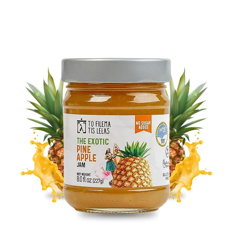 Pineapple Jam – 8 Fl. Oz – No Sugar Added Natural Sweetness Taste – Made In Greece, No Preservatives, Gluten Free Pineapple Jam