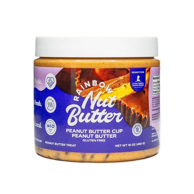 Rainbow Nut Butter, Peanut Butter Cup Peanut Butter, Spread, Treat, Snack, Dessert, Milk Chocolate Chips, High Protein Flavored
