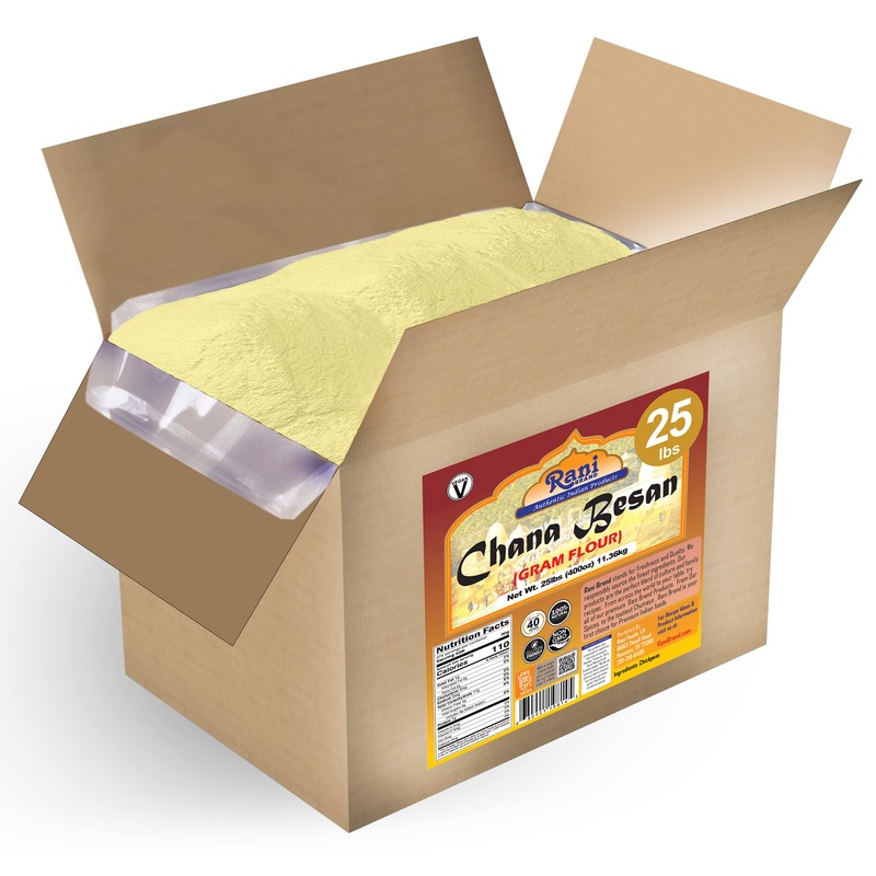 Rani Chana Besan (Chickpeas Flour, Gram) 400Oz (25Lbs) 11.36Kg Bulk Box ~ All Natural | Vegan | Gluten Friendly | Non-Gmo | Kosh