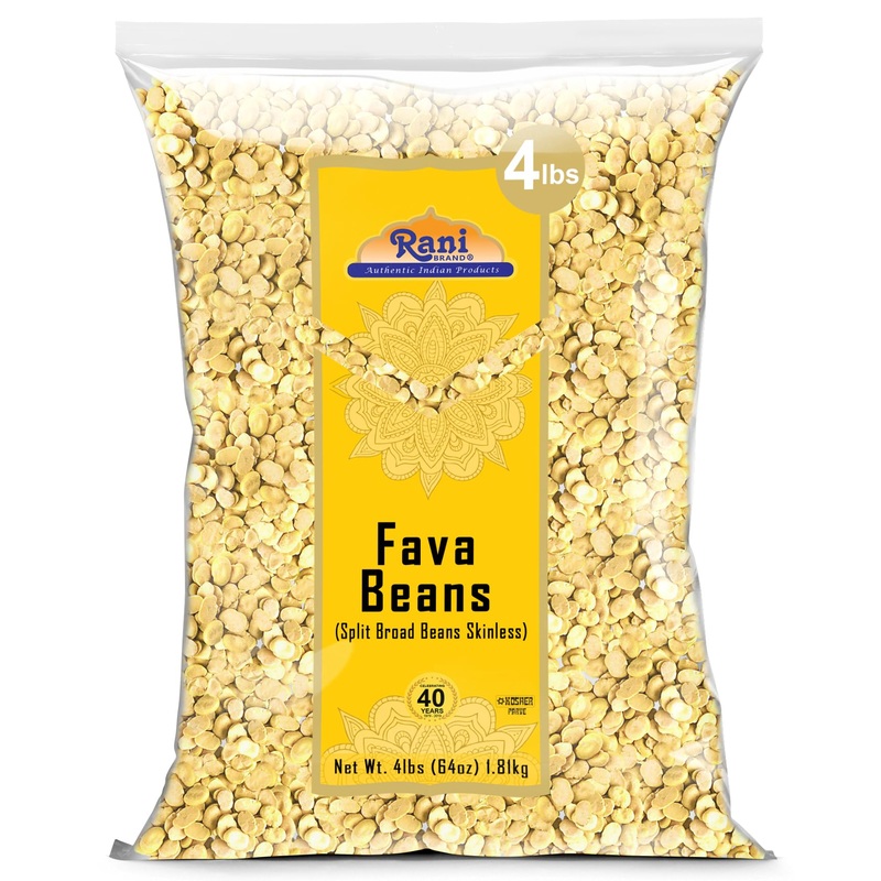 Rani Fava Beans (Split Broad Beans Skinless) 64Oz (4Lbs) 1.81Kg Bulk ~ All Natural | Gluten Friendly | Non-Gmo | Kosher | Vegan