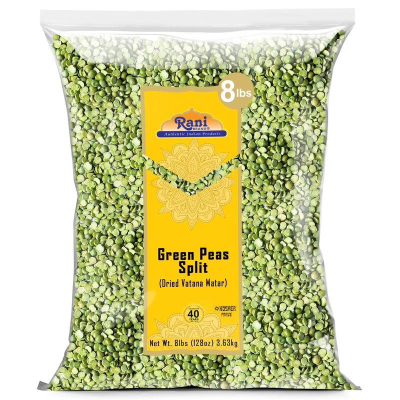 Rani Green Peas Split, Dried (Vatana, Matar) 128Oz (8Lbs) 3.63Kg Bulk ~ All Natural | Vegan | Kosher | Gluten Friendly | Product