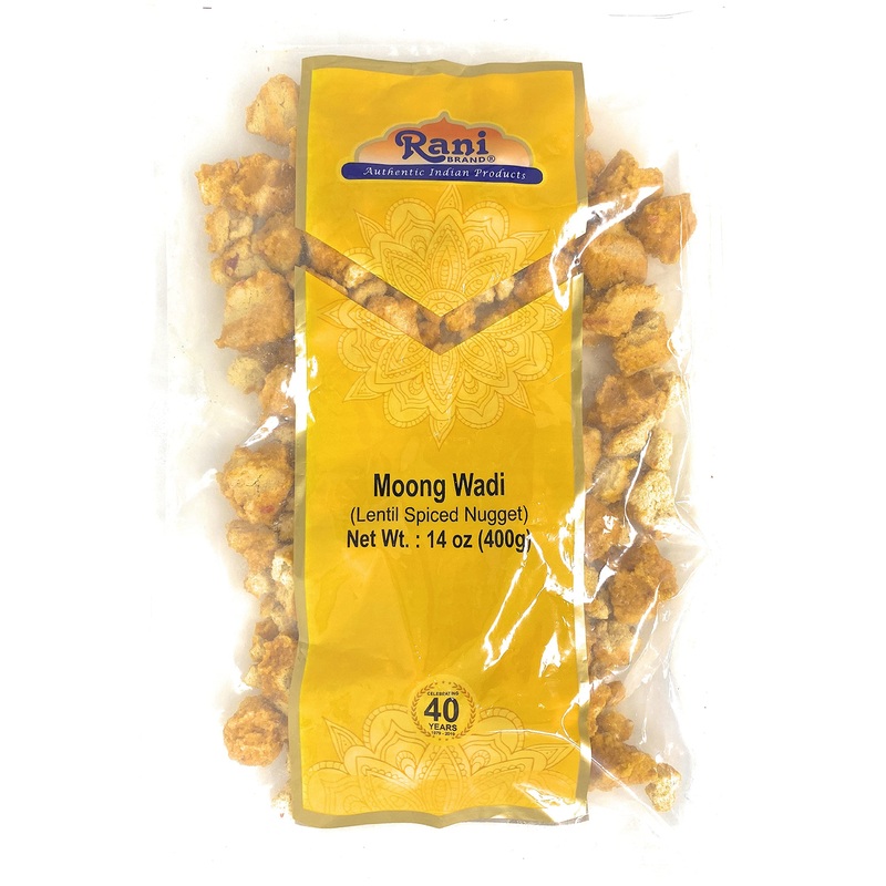 Rani Moong Wadi (Vadi), Lentil Spiced Nugget / Chunks 14Oz (400G) ~ High Protein, All Natural | Vegan | No Colors | Indian Origi