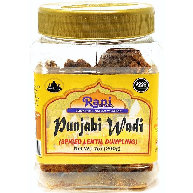 Rani Punjabi Wadi (Vadi) Lentil Spiced Flour Balls 7Oz (200G) Pet Jar ~ High Protein, All Natural | Vegan | No Colors | Indian O
