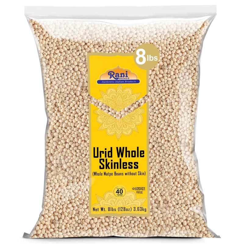 Rani Urid/Urad Gota White (Matpe Beans Skinless) Indian Lentils 128Oz (8Lbs) 3.63Kg Bulk ~ All Natural | Gluten Friendly | Non-G