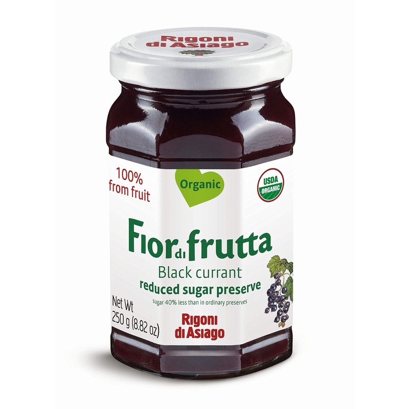 Rigoni Di Asiago Fiordifrutta Organic Fruit Spread, Black Currant, 8.82 Ounce (Pack Of 6)