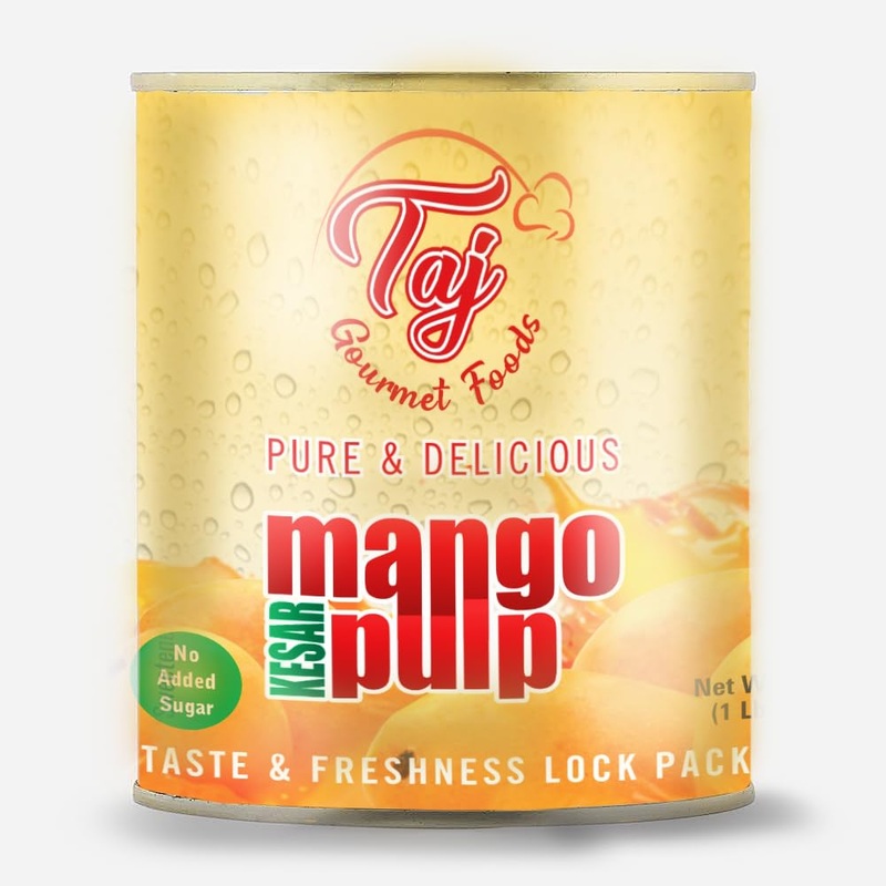 Taj Kesar Natural Mango Pulp | No Added Sugar | 30-Ounce (850G)