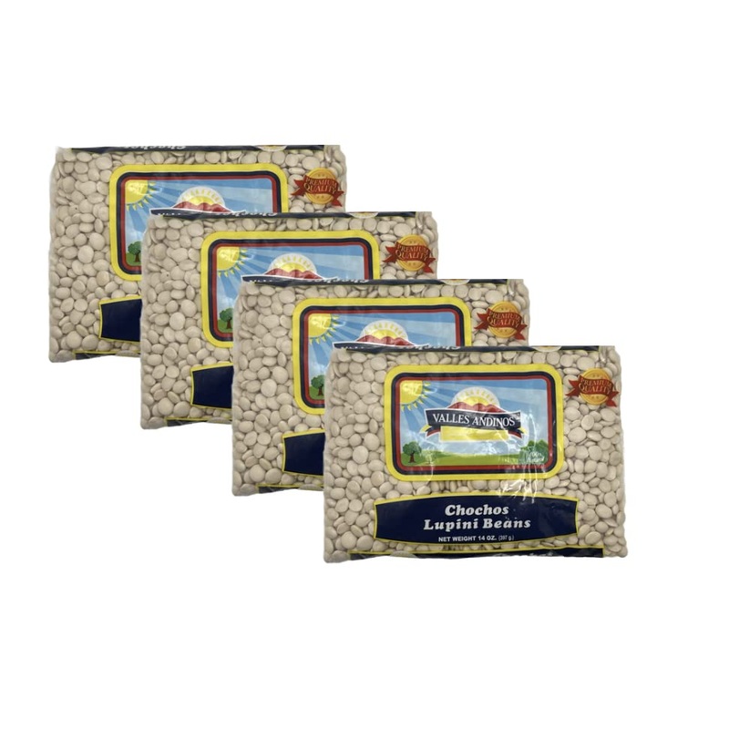 Valles Andinos Chochos Lupini Beans 14Oz/397G | 100% Natural | Peruvian Beans | 4 Pack