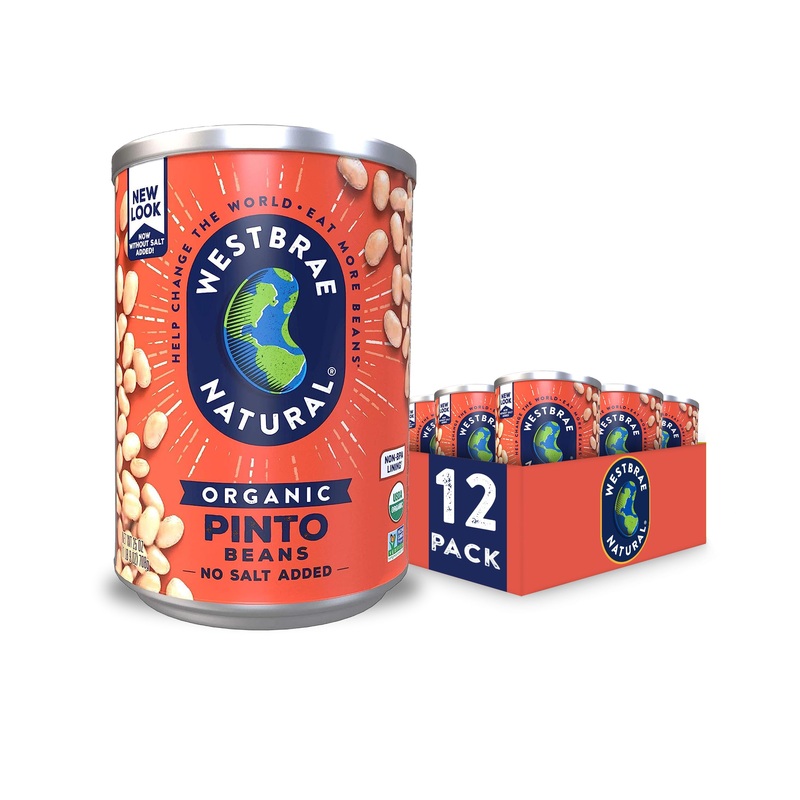 Westbrae Natural Organic Pinto Beans, No Salt Added, 25 Oz (Pack Of 12)