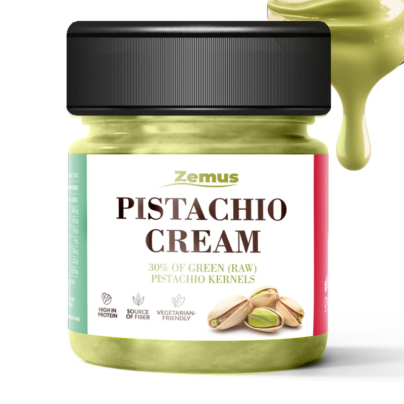 ZEMUS Premium Pistachio Cream Spread, 7.05 oz  Gluten-Free, Rich & Smooth, Perfect for Chocolate Bar Recipes