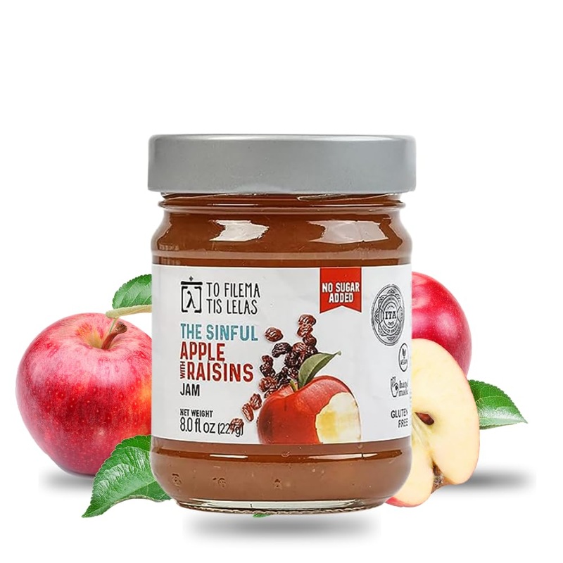 Apple Jam – 8 Fl. Oz – No Sugar Added Natural Sweetness Taste – Made In Greece, No Preservatives, Gluten Free Apple Jam – Fruit