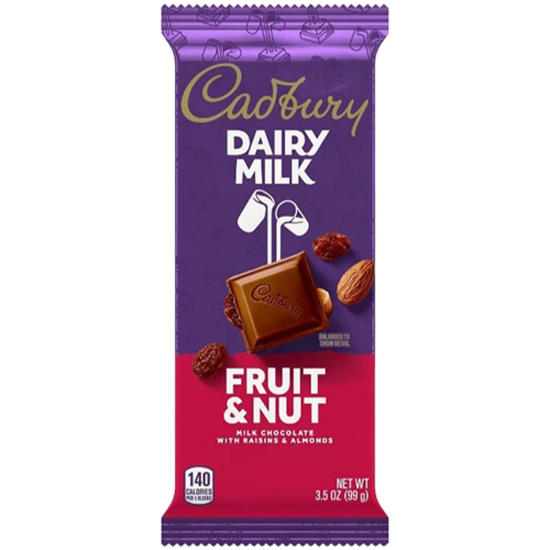 Cadbury Dairy Milk Fruit & Nut Milk Chocolate Bar 3.5 oz.