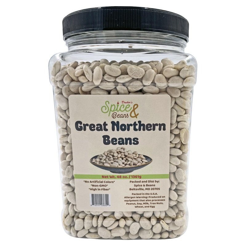 Dasher’S Spice & Beans Great Northern Beans | Resealable Jar | Non-Gmo | 3 Lbs.