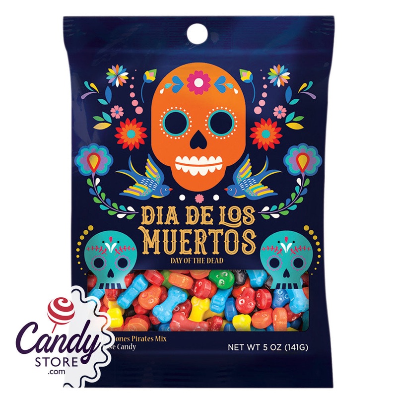 Day of the Dead Skull & Bones 5oz Peg Bags – 12ct