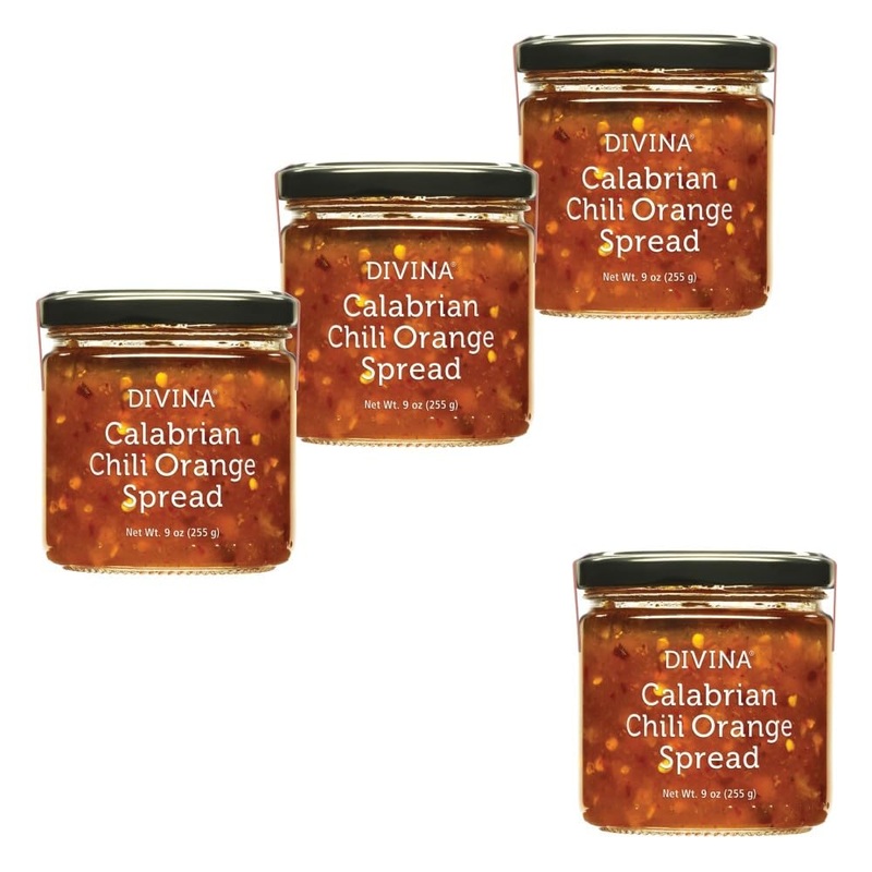 Divina Calabrian Chili Orange Spread, 9 Oz, 4 Pack