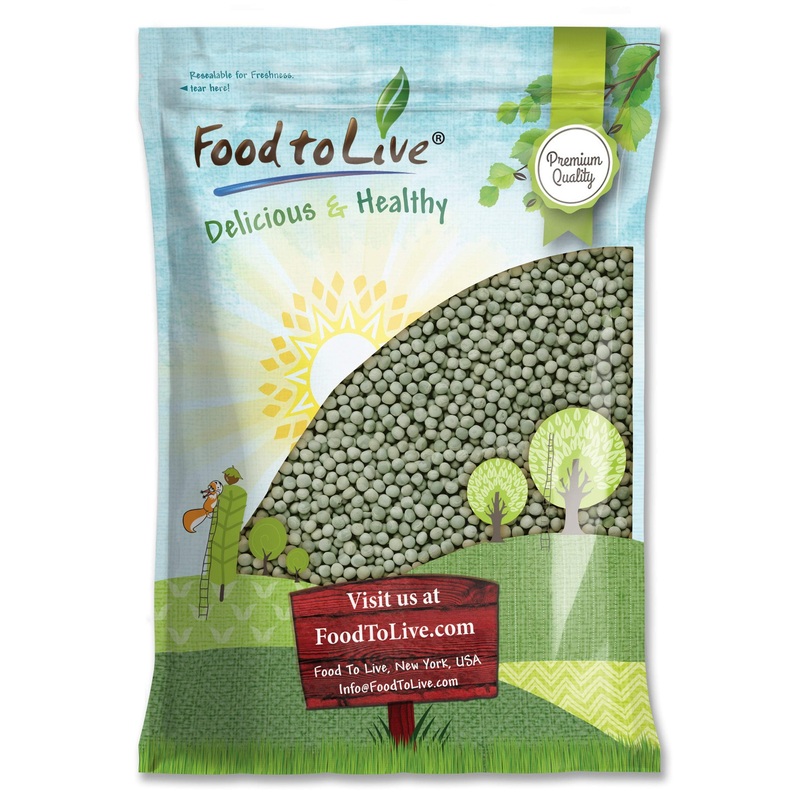 Food To Live Whole Dried Green Peas, 15 Pounds – Green Vatana, Sproutable, Vegan, Kosher, Bulk. Pre-Soak Needed. Rich In Protein