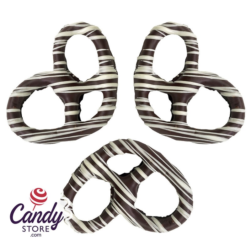 Giambri’s White Stripes Dark Chocolate Covered Pretzel – 3lb
